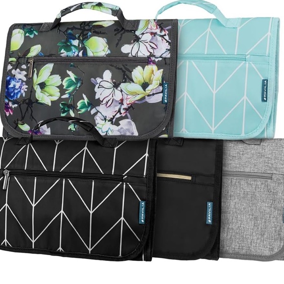 Hanging Toiletry Bag, Travel Kit Foldable Large Organizer, Roll up Cosmetics Bag - Picture 7 of 8